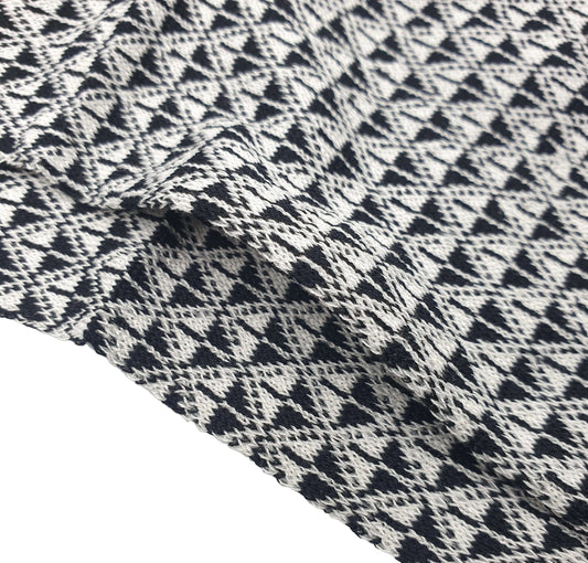 Diamond Jacquard Black Egyptian Cotton Dress Socks. A close up view.