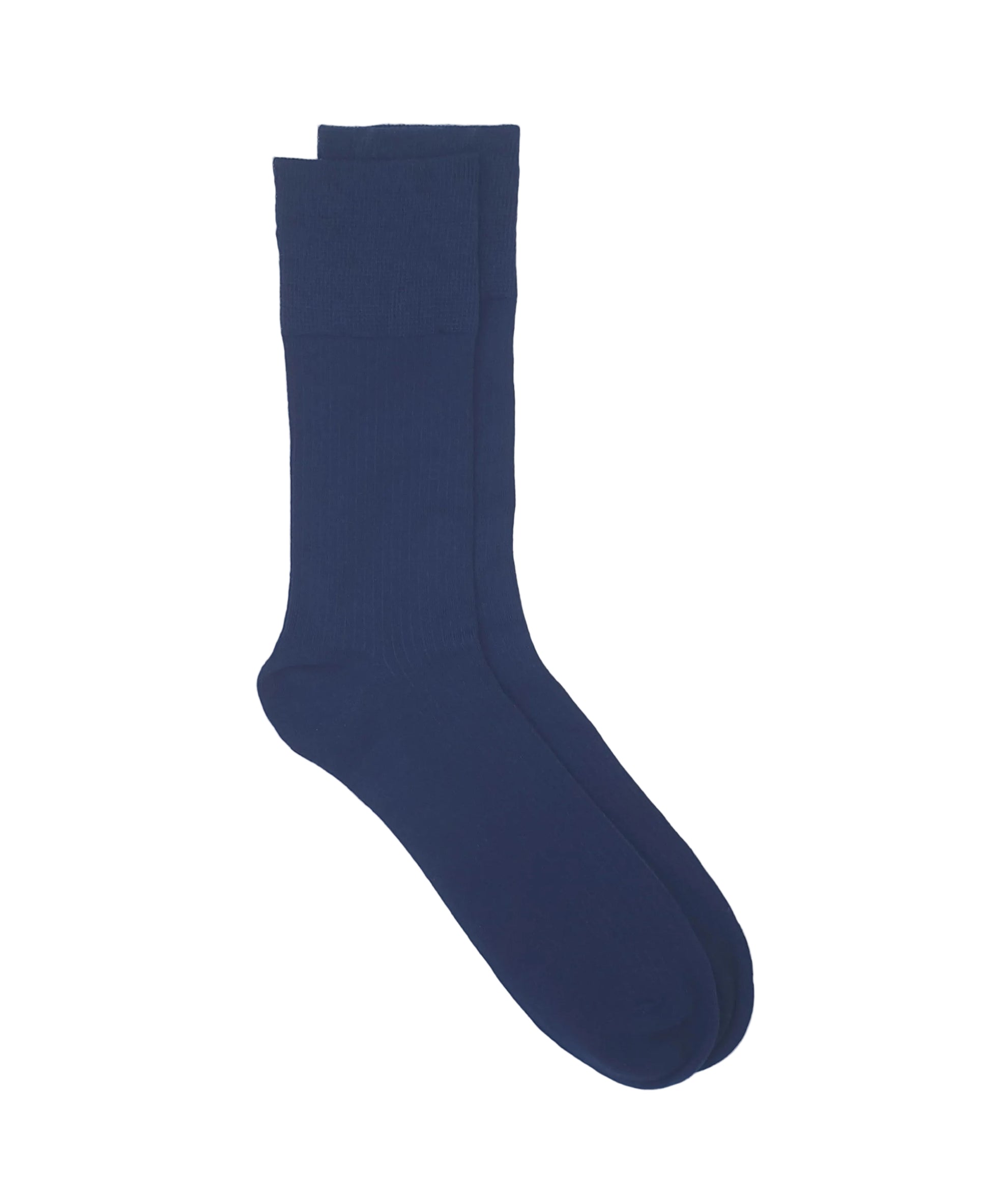 High quality navy blue cotton rich sock on a white background