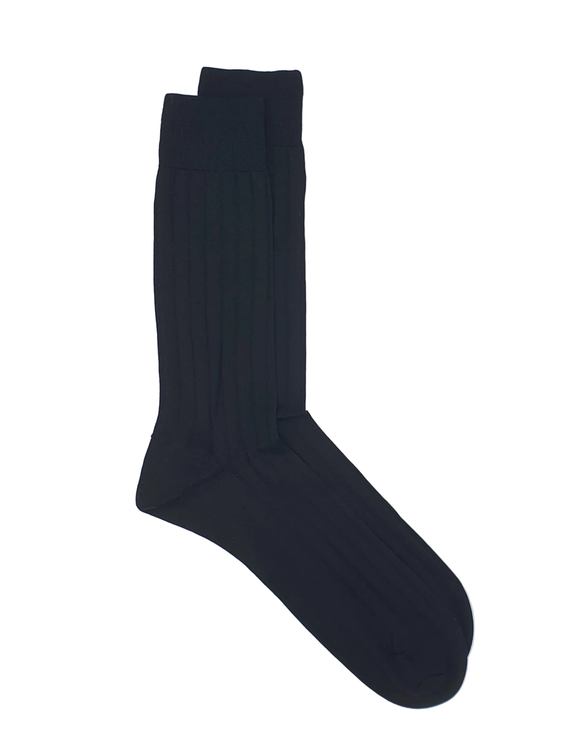 Black premium cotton socks on a white background