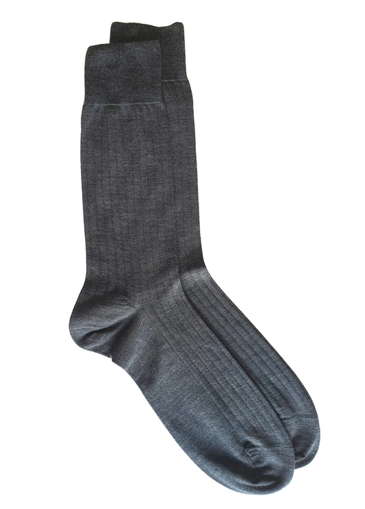 Dark gray sock on a white background