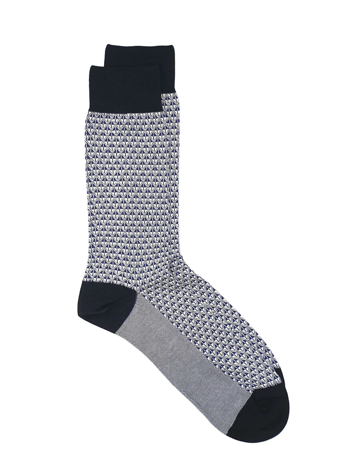 Diamond Jacquard Blue And Black Socks.